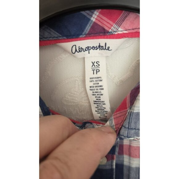 Aeropostale Plaid Button Down Long Sleeve XS Cowgirl Rodeo Rockabilly Country - Picture 3 of 9